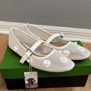 Sincerely Jules White Mesh Mary Jane Flats